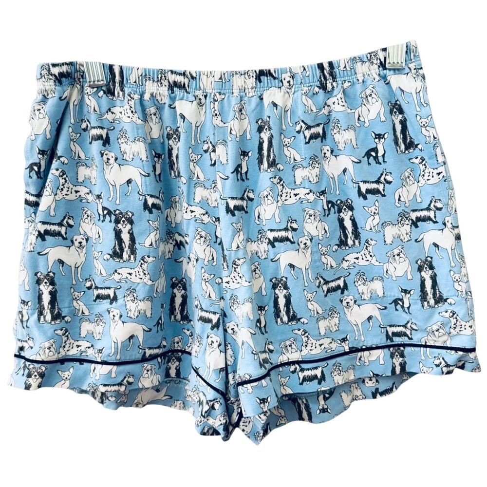 EUC Bedhead Puppy Love Light Blue Organic Cotton Shortie Pajama Set Size Medium - Picture 3 of 6